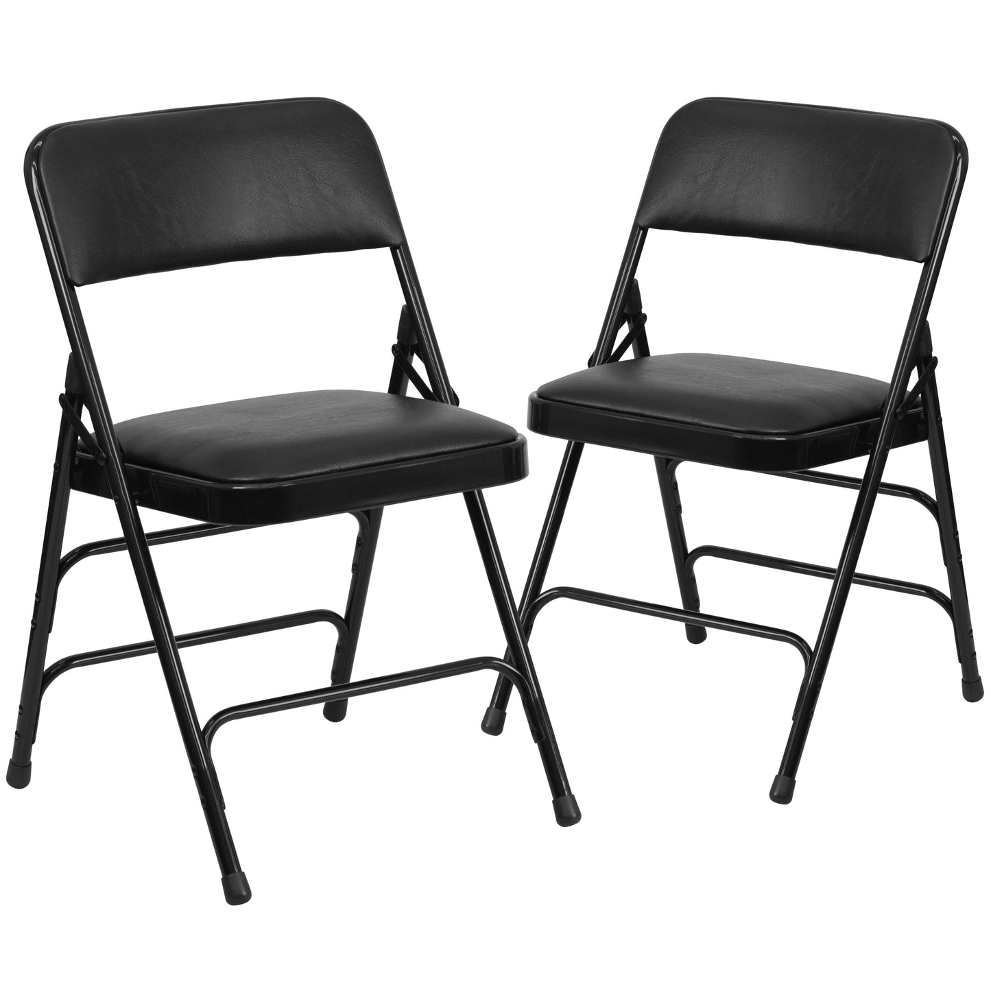 Black Vinyl Folding Chair 2-HA-MC309AV-BK-GG