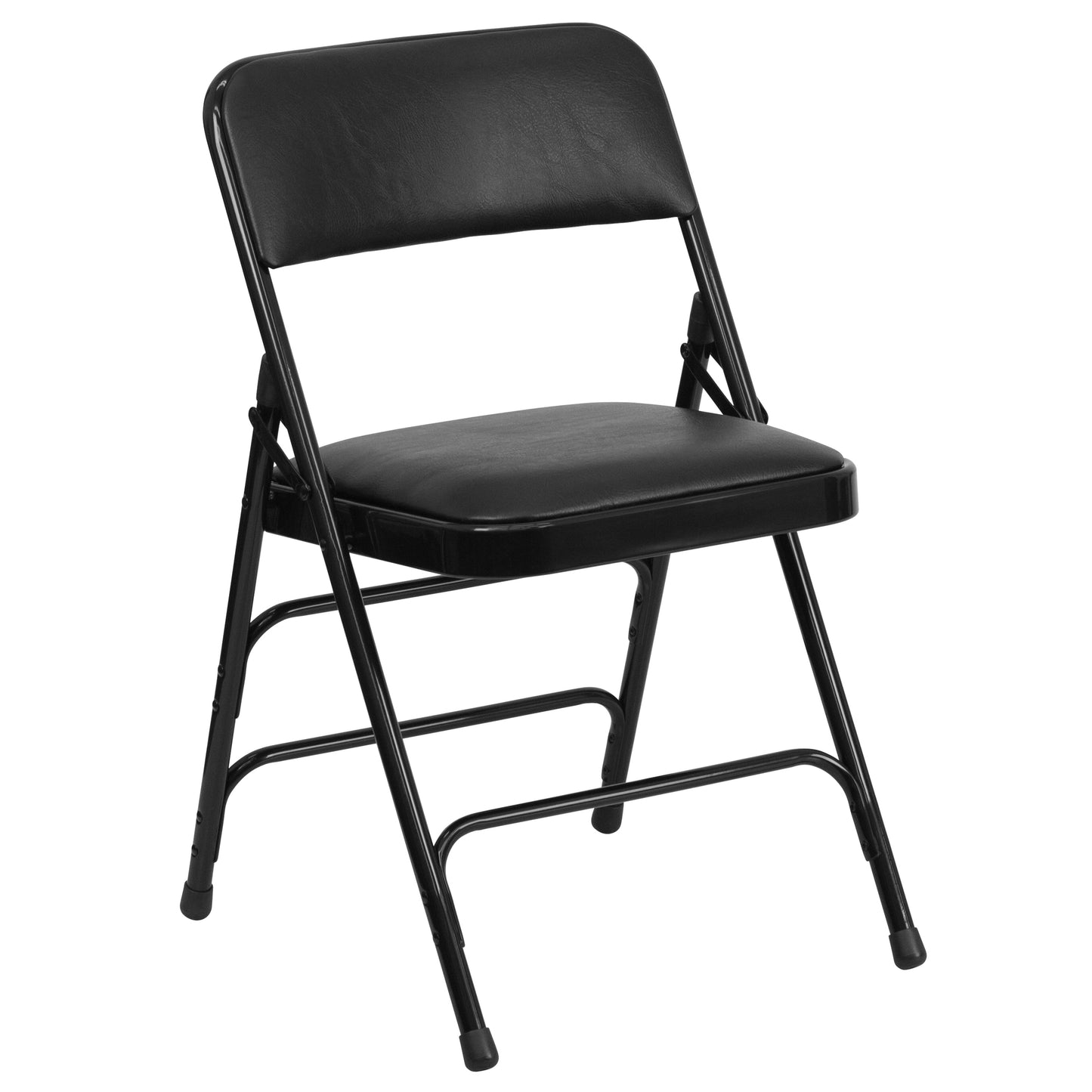 Black Vinyl Folding Chair 2-HA-MC309AV-BK-GG