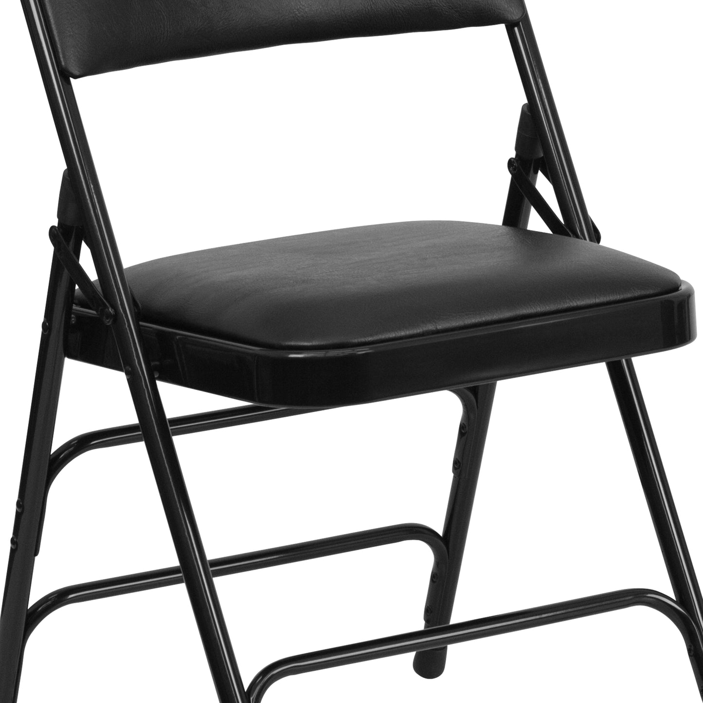 Black Vinyl Folding Chair 2-HA-MC309AV-BK-GG