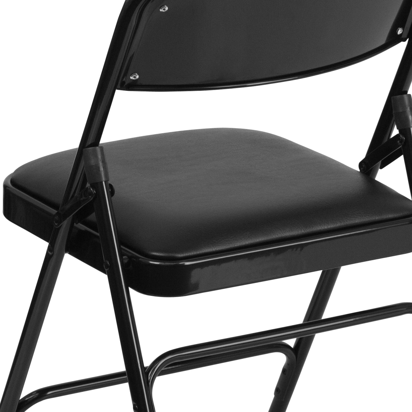 Black Vinyl Folding Chair 2-HA-MC309AV-BK-GG