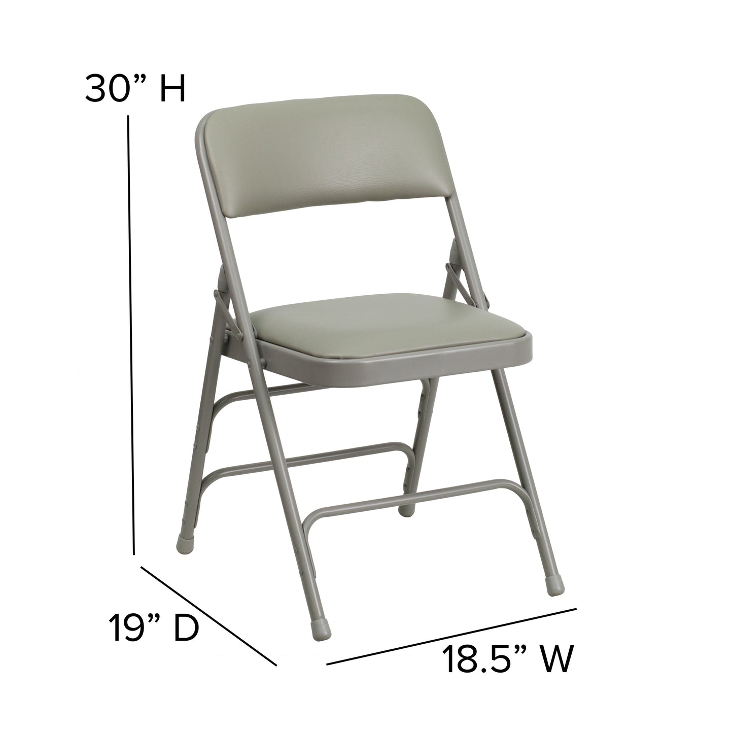 Gray Vinyl Folding Chair 2-HA-MC309AV-GY-GG