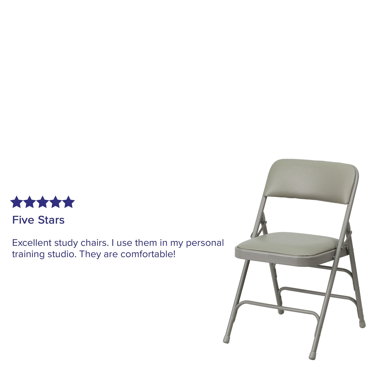 Gray Vinyl Folding Chair 2-HA-MC309AV-GY-GG