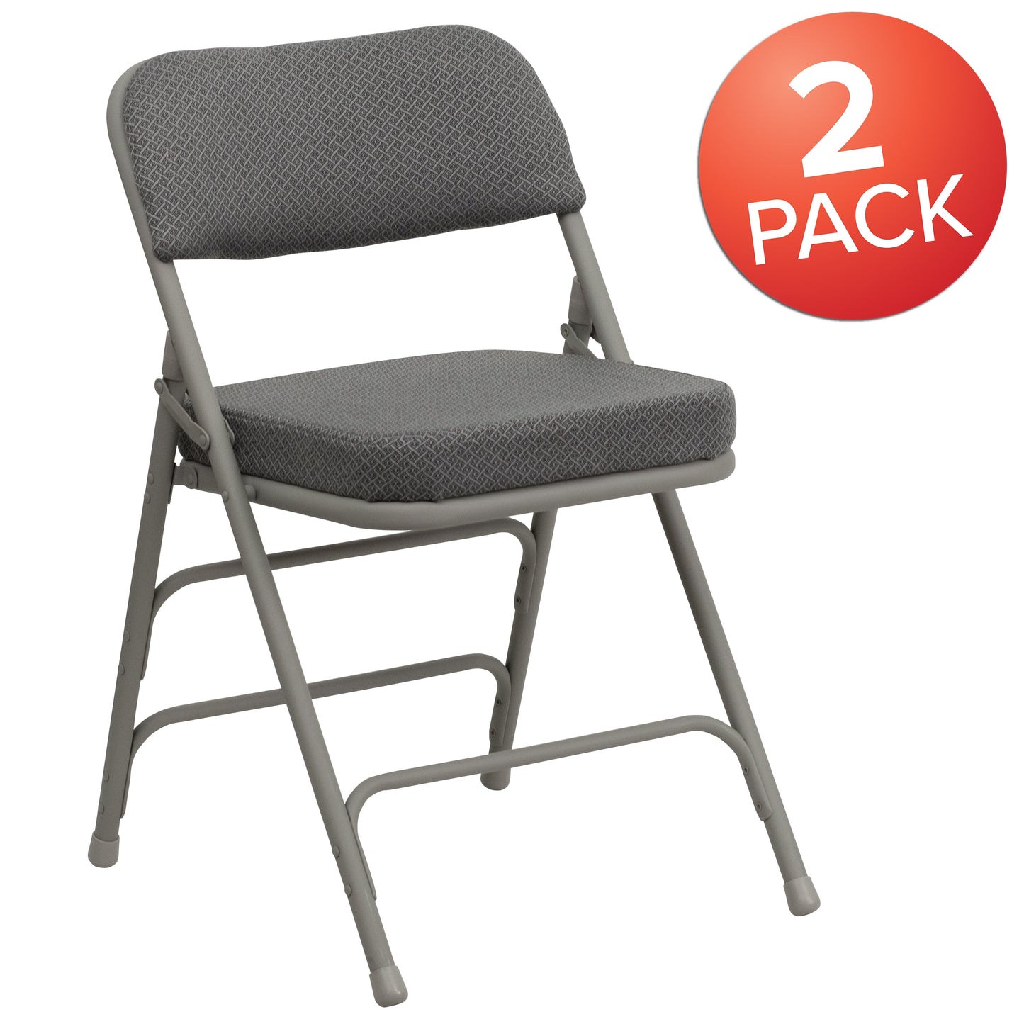 Gray Fabric Folding Chair 2-HA-MC320AF-GRY-GG