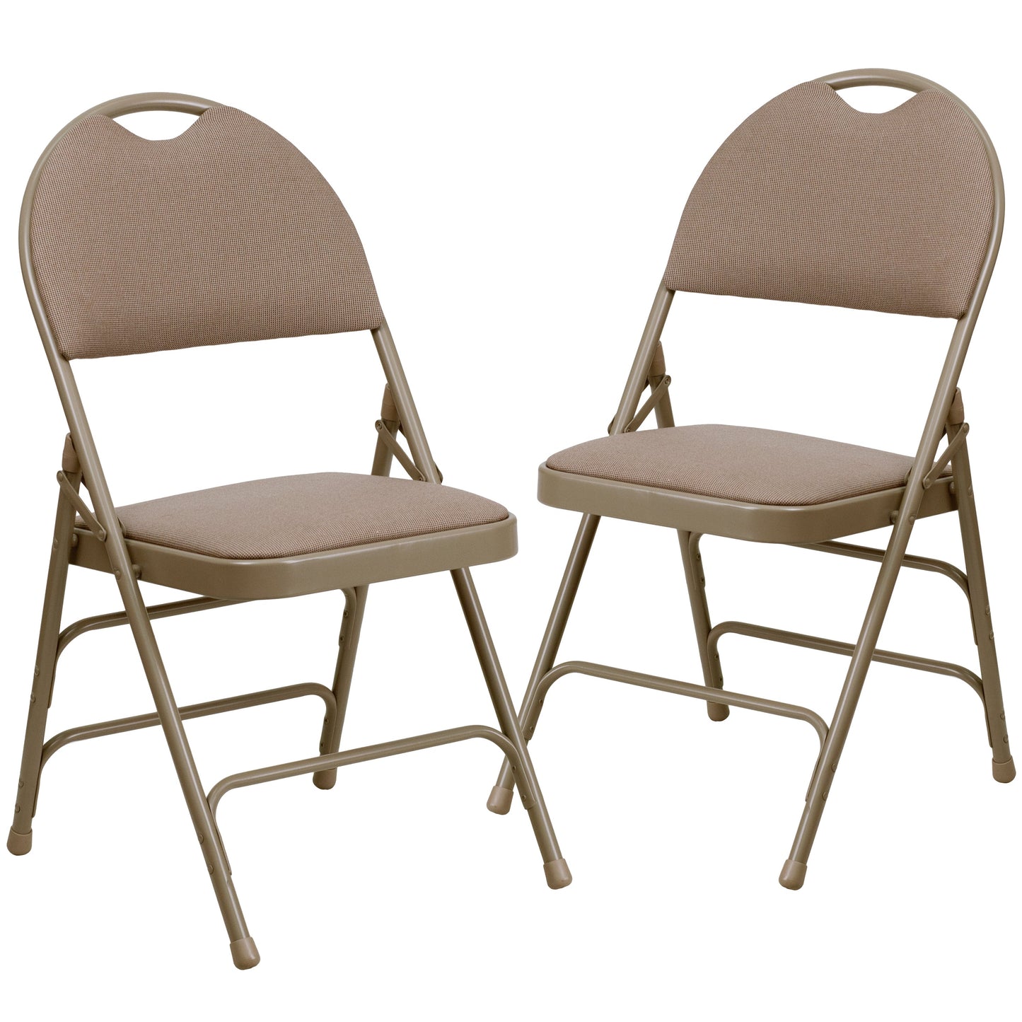 Beige Fabric Folding Chair 2-HA-MC705AF-3-BGE-GG