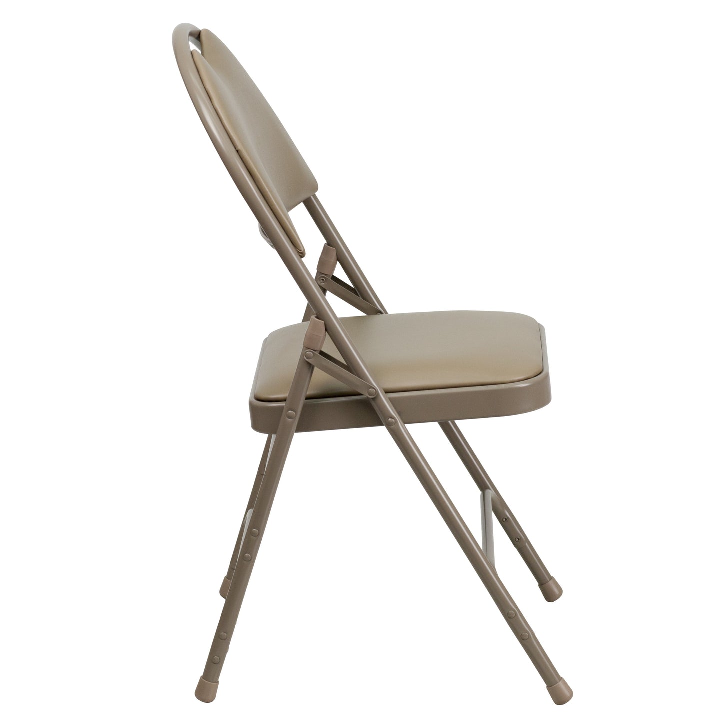 Beige Vinyl Folding Chair 2-HA-MC705AV-3-BGE-GG