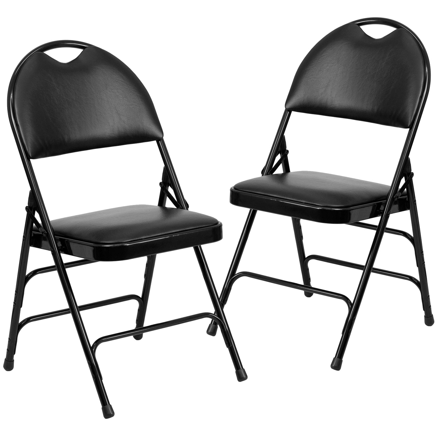 Black Vinyl Folding Chair 2-HA-MC705AV-3-BK-GG