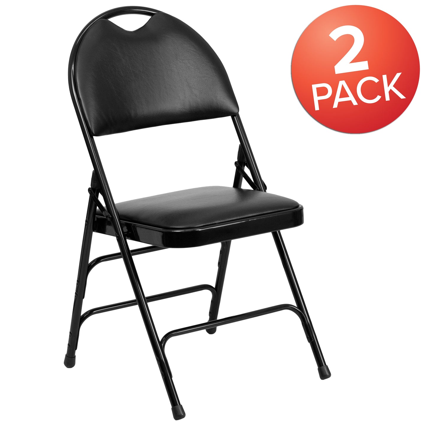 Black Vinyl Folding Chair 2-HA-MC705AV-3-BK-GG