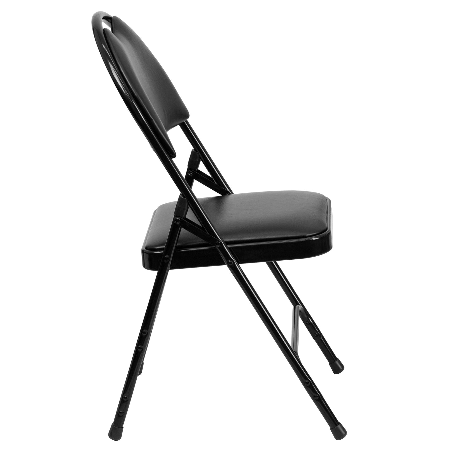 Black Vinyl Folding Chair 2-HA-MC705AV-3-BK-GG