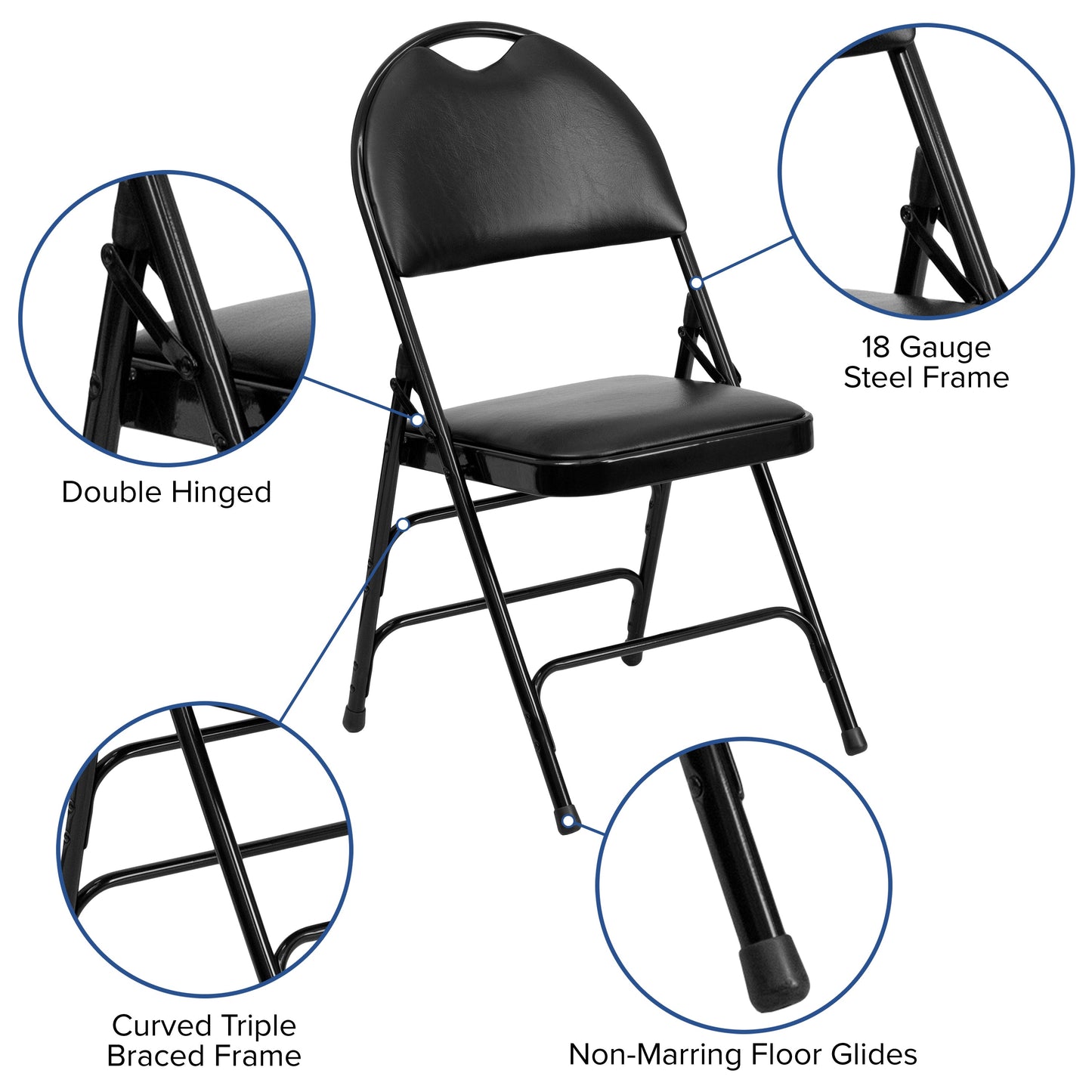 Black Vinyl Folding Chair 2-HA-MC705AV-3-BK-GG