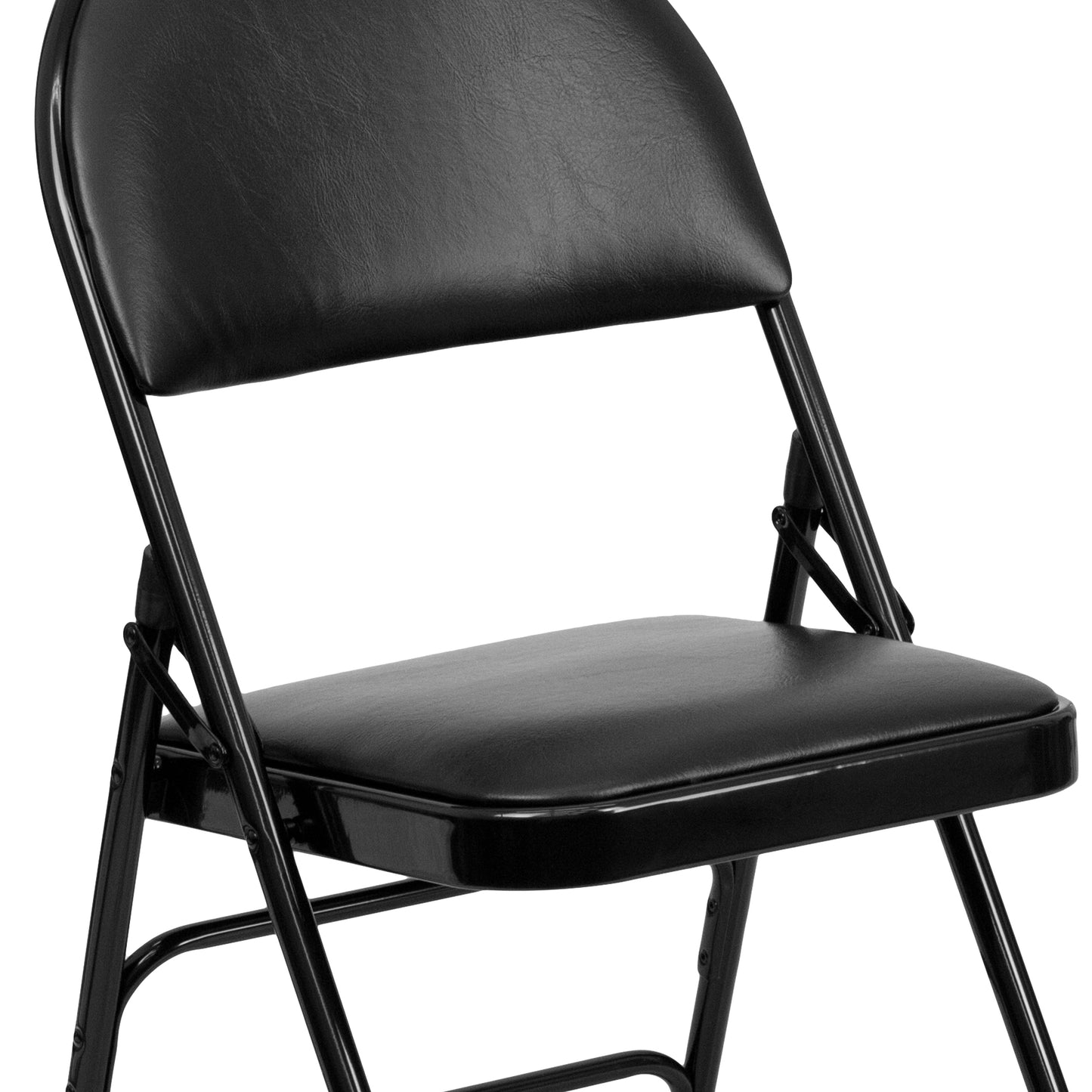 Black Vinyl Folding Chair 2-HA-MC705AV-3-BK-GG