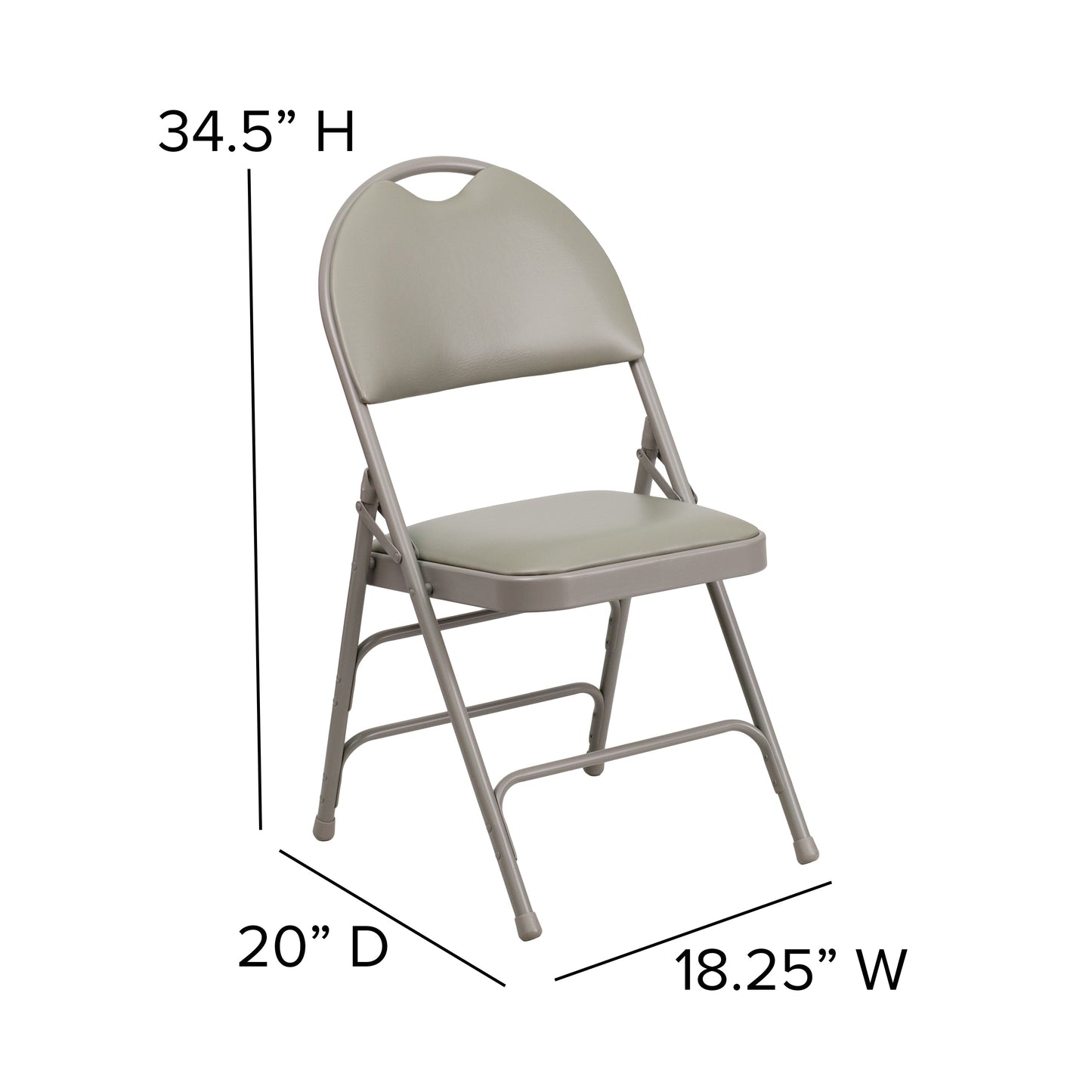 Gray Vinyl Folding Chair 2-HA-MC705AV-3-GY-GG