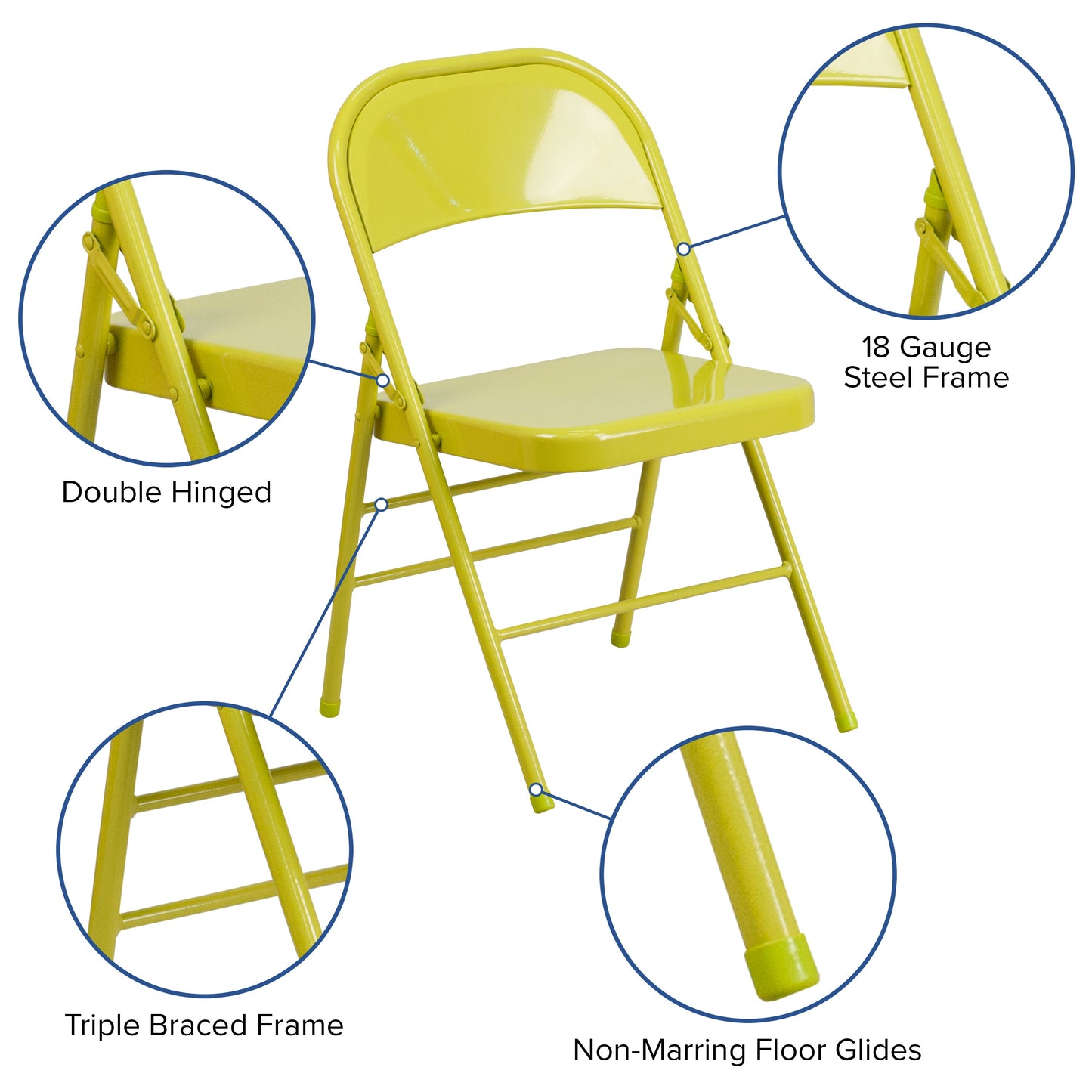 Twisted Citron Folding Chair 2-HF3-CITRON-GG