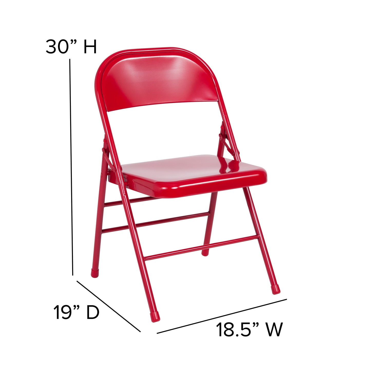 Red Metal Folding Chair 2-HF3-MC-309AS-RED-GG