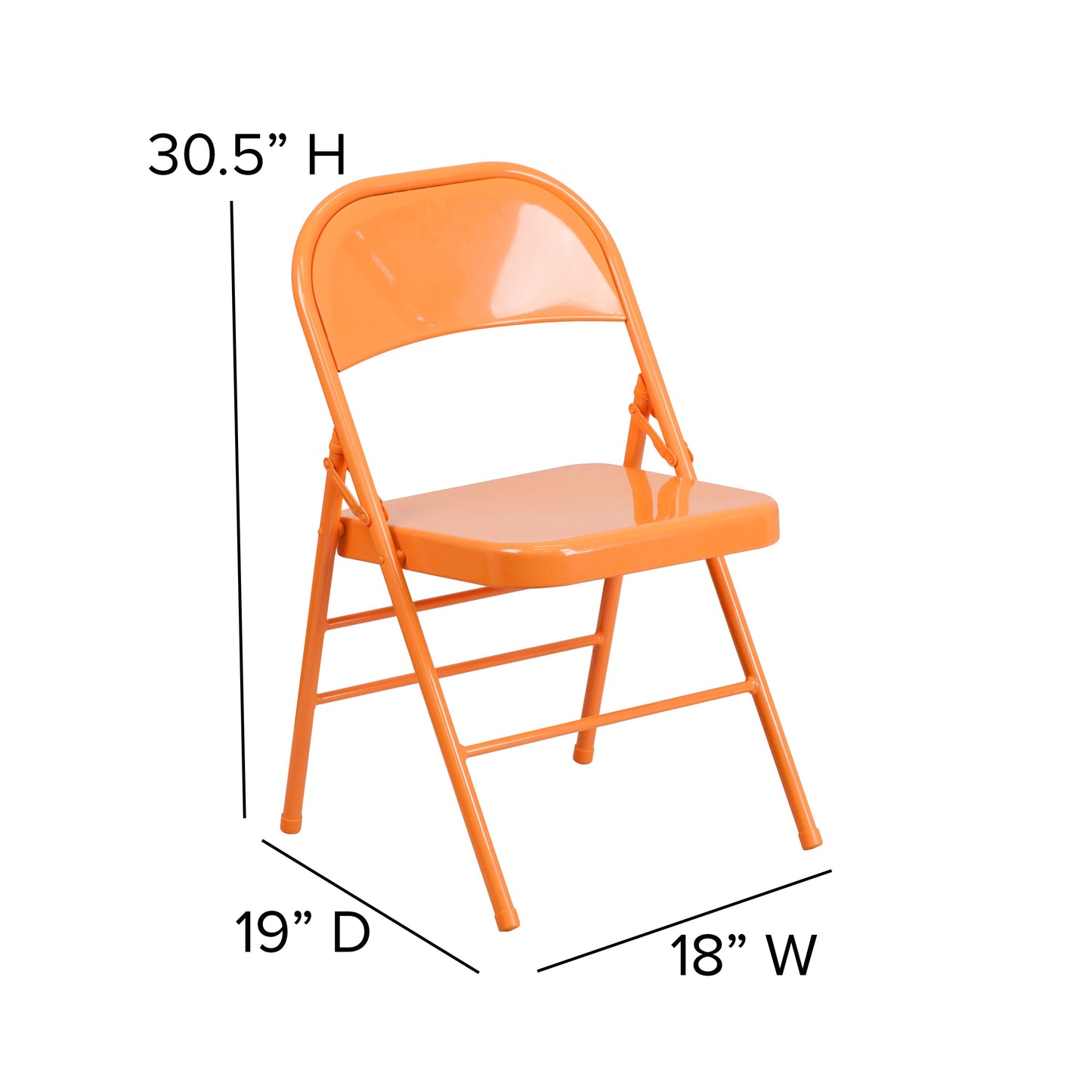 Orange Marmalade Folding Chair 2-HF3-ORANGE-GG