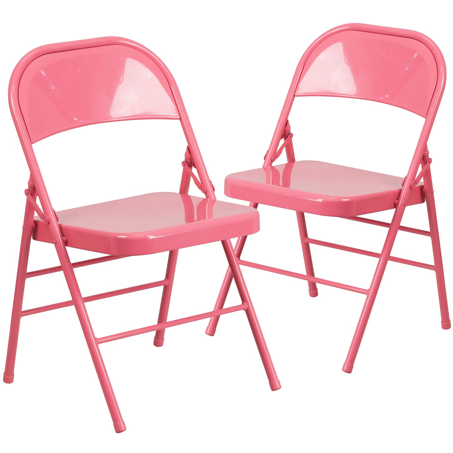 Bubblegum Pink Folding Chair 2-HF3-PINK-GG