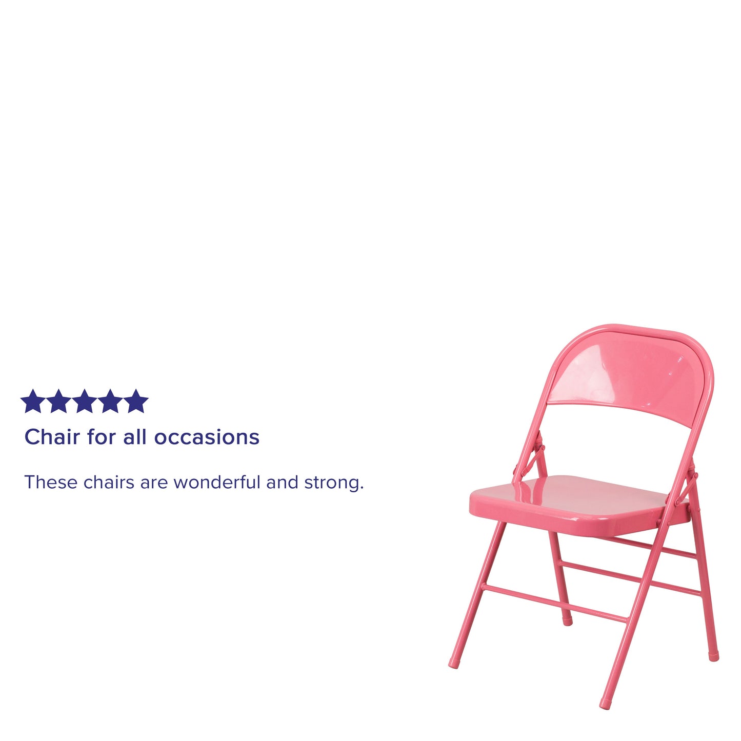 Bubblegum Pink Folding Chair 2-HF3-PINK-GG