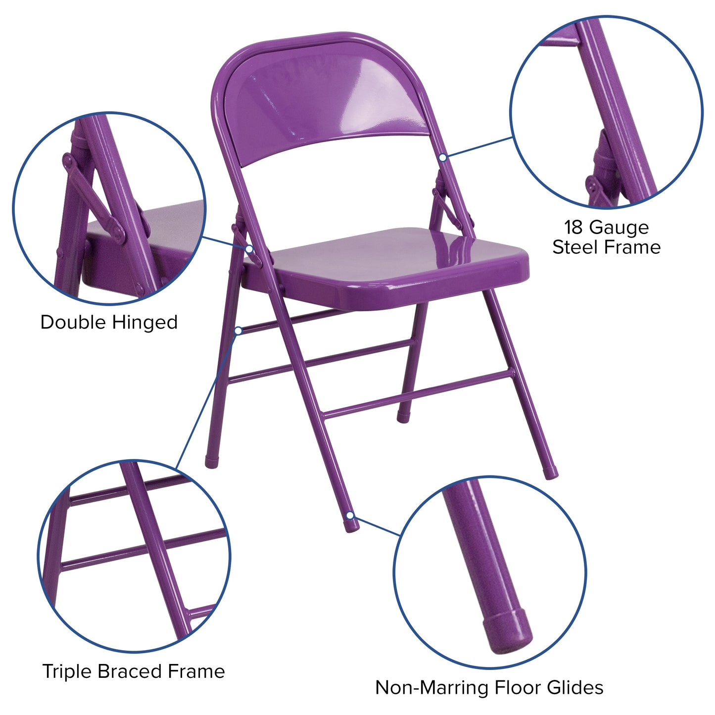 Impulsive Purple Folding Chair 2-HF3-PUR-GG