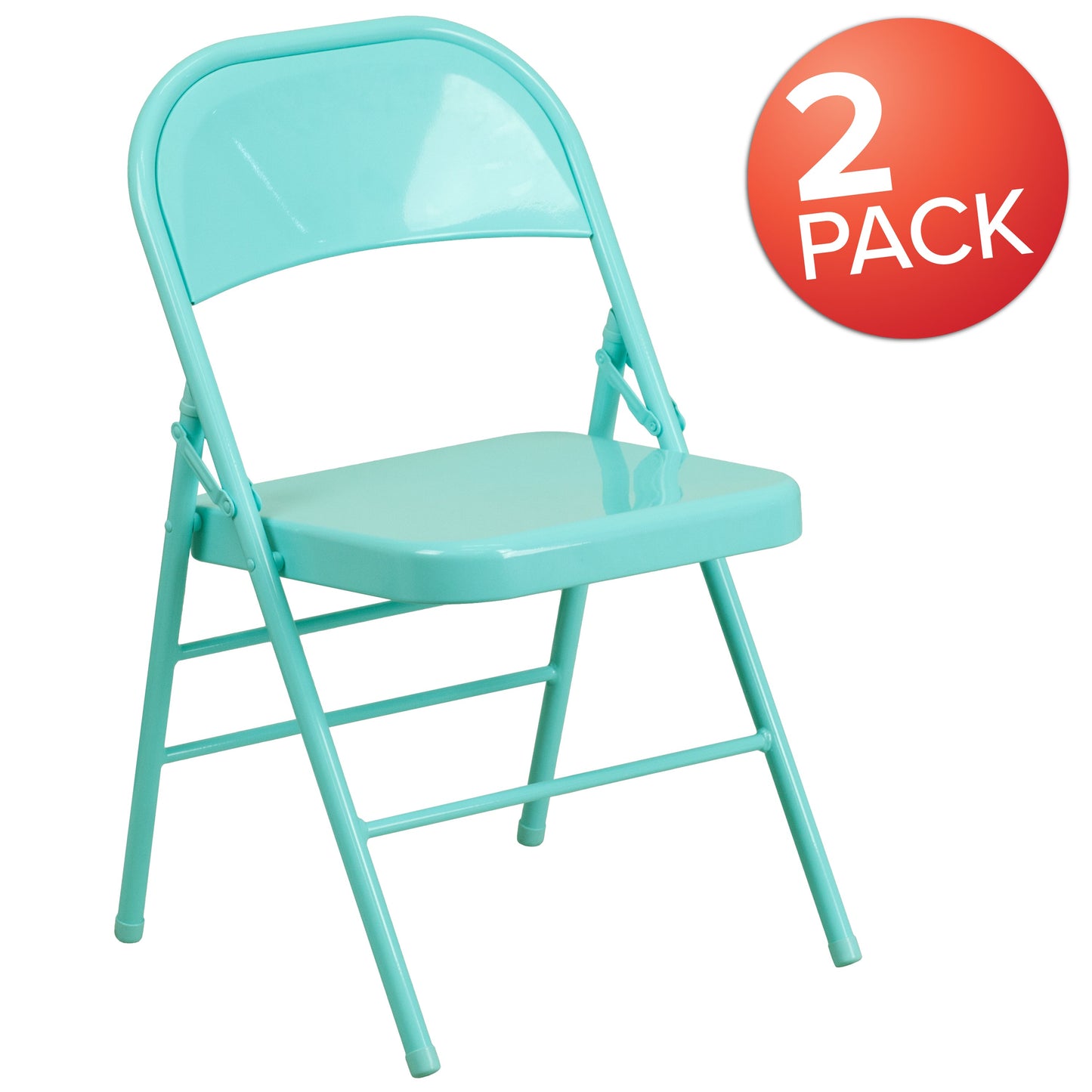 Tantalizing Teal Folding Chair 2-HF3-TEAL-GG