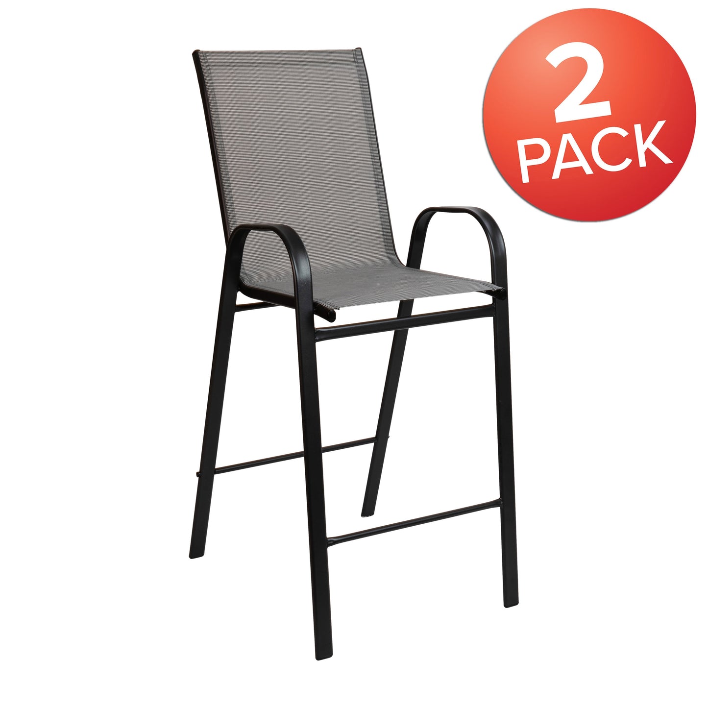 2 PackGray Patio Stools 2-JJ-092H-GR-GG