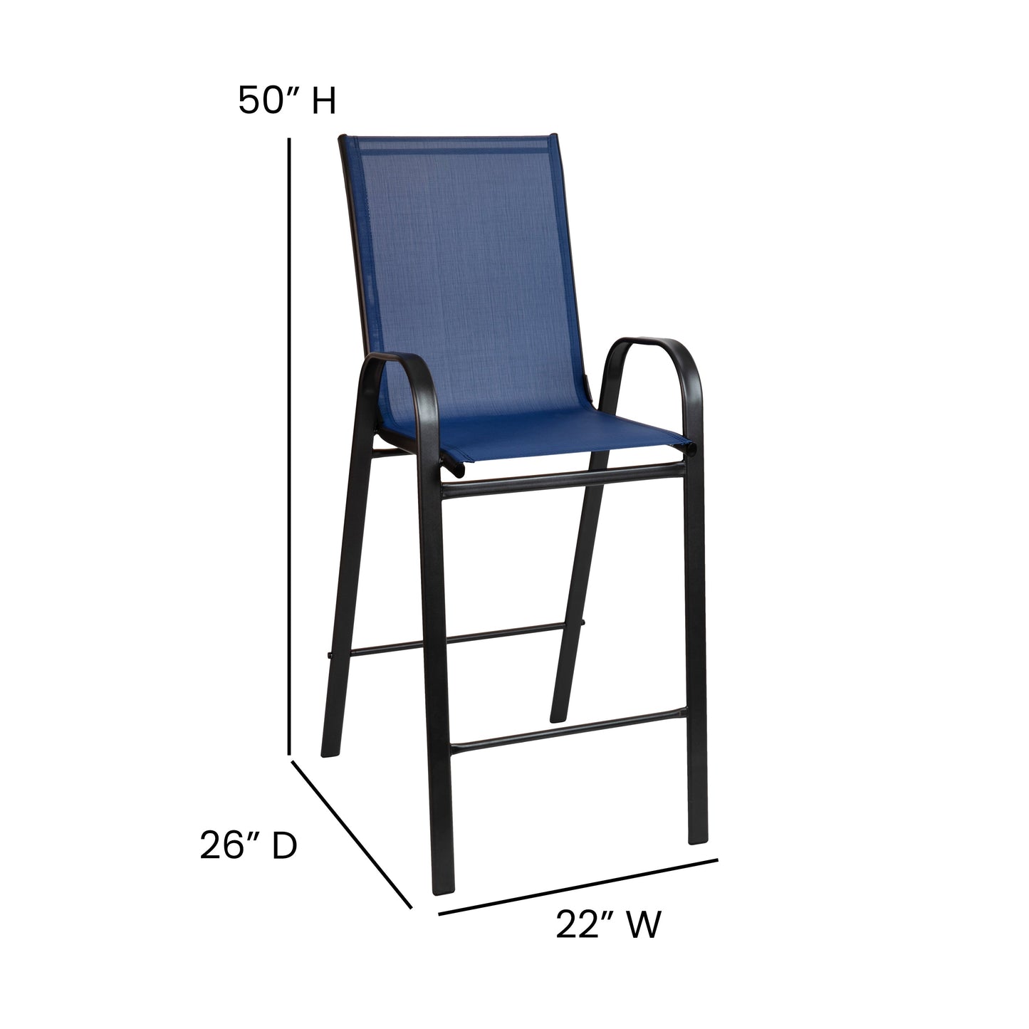 2 PackNavy Patio Stools 2-JJ-092H-NV-GG