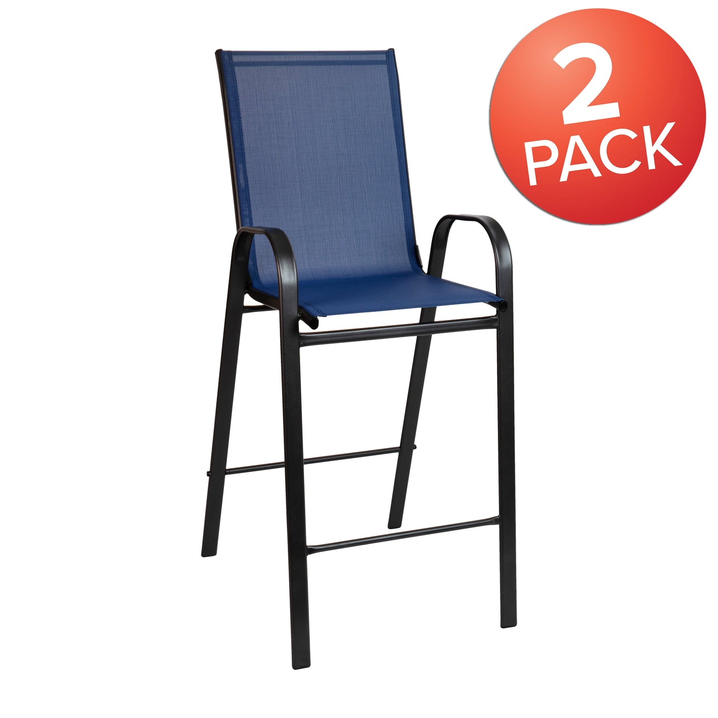 2 PackNavy Patio Stools 2-JJ-092H-NV-GG