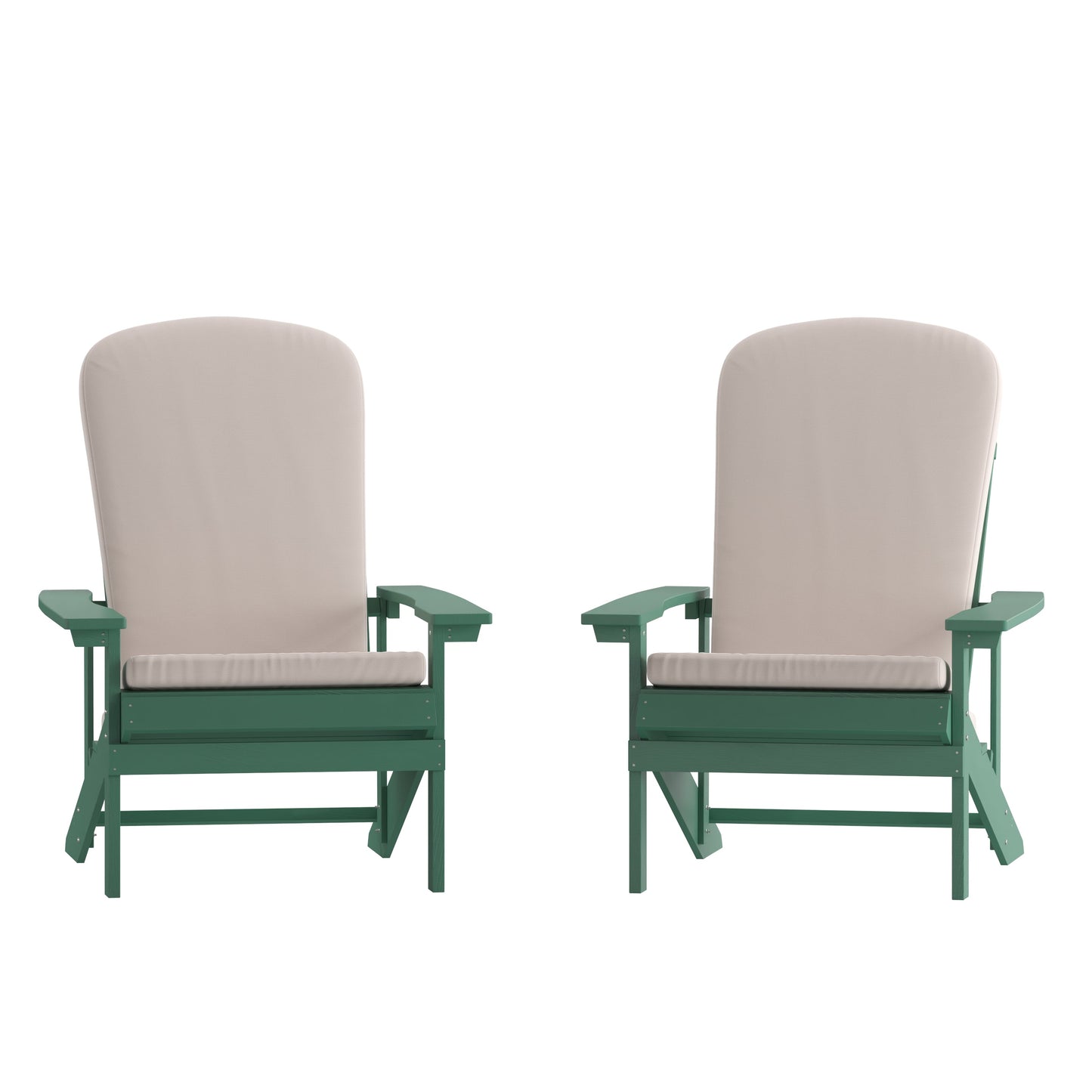 2PK Green Chair-Cream Cushion 2-JJ-C14501-CSNCR-GRN-GG