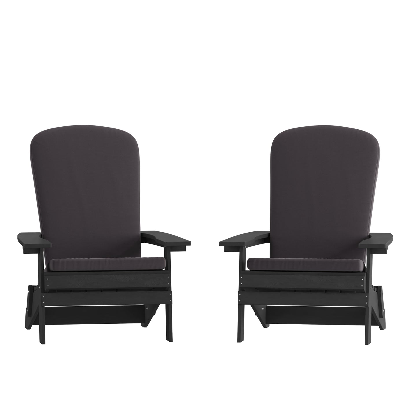 2PK Black Chairs-Gray Cushions 2-JJ-C14505-CSNGY-BLK-GG