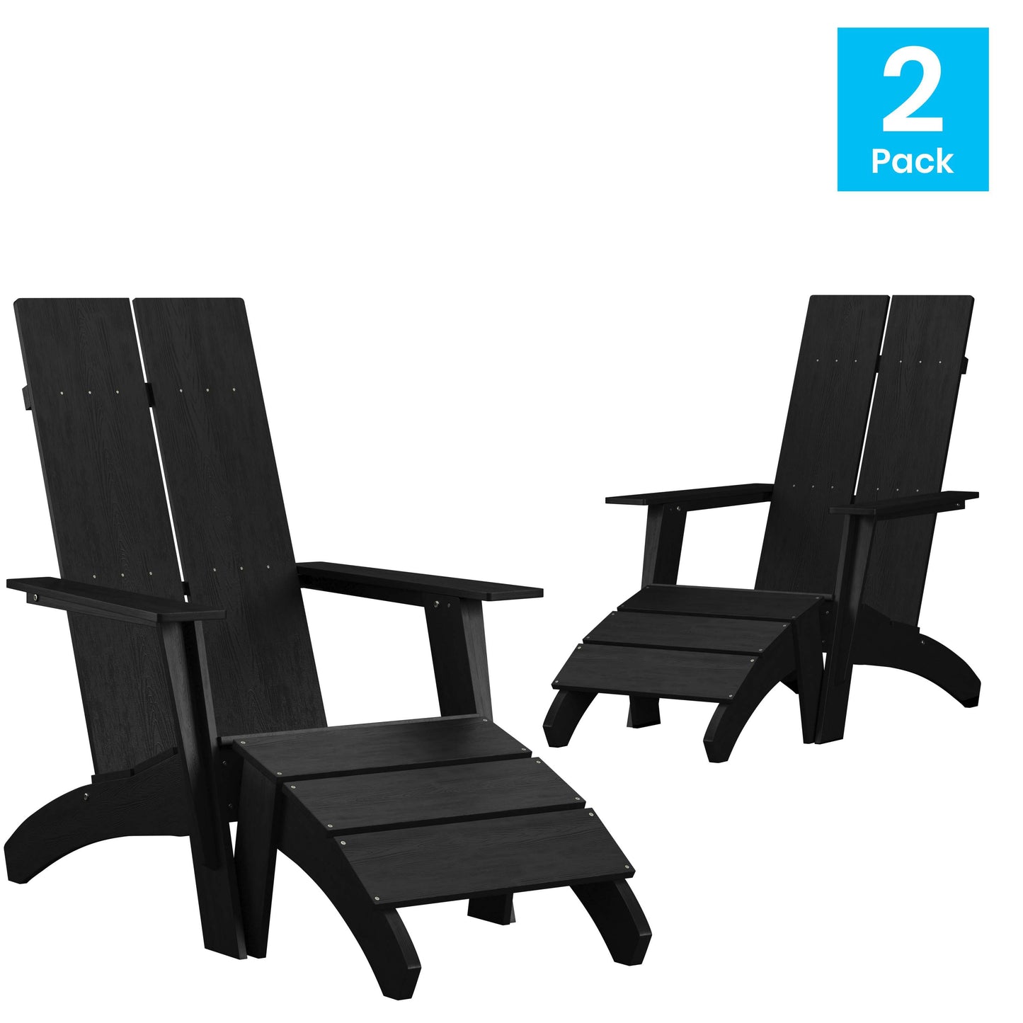 Black Chair & Ottoman Set of 2 2-JJ-C14509-14309-BK-GG