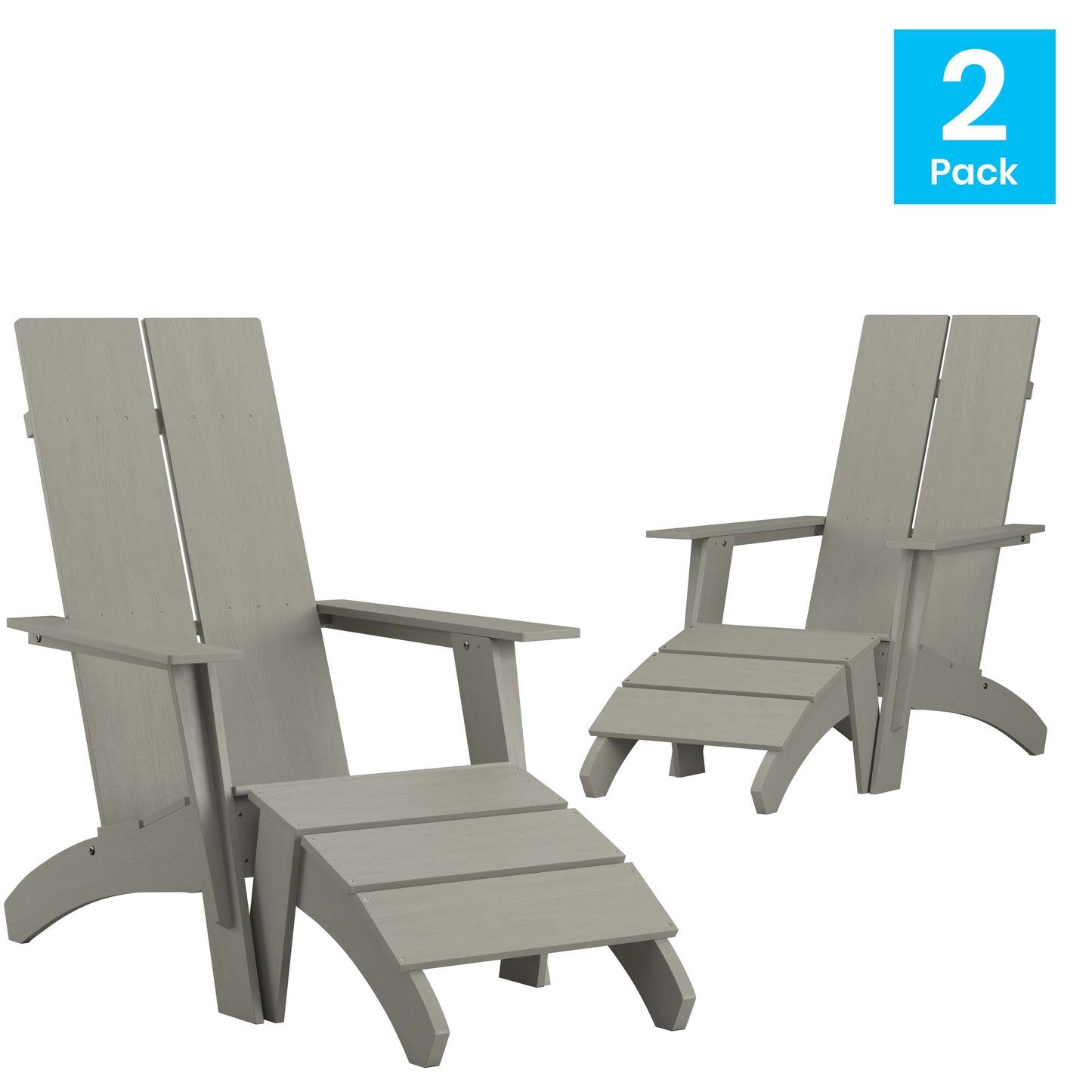 Gray Chair & Ottoman Set of 2 2-JJ-C14509-14309-GY-GG