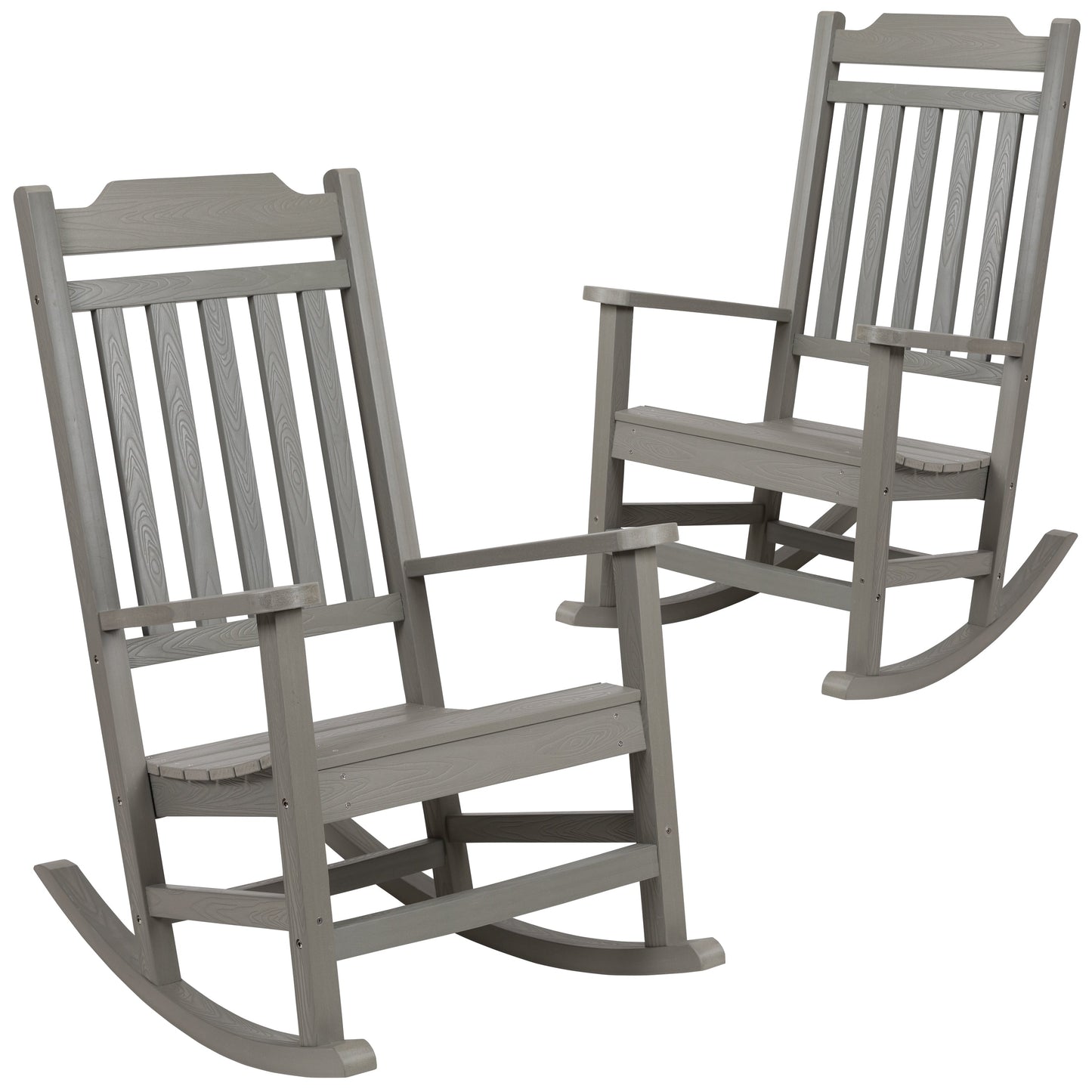 Gray Wood Rocking Chair 2-JJ-C14703-GY-GG