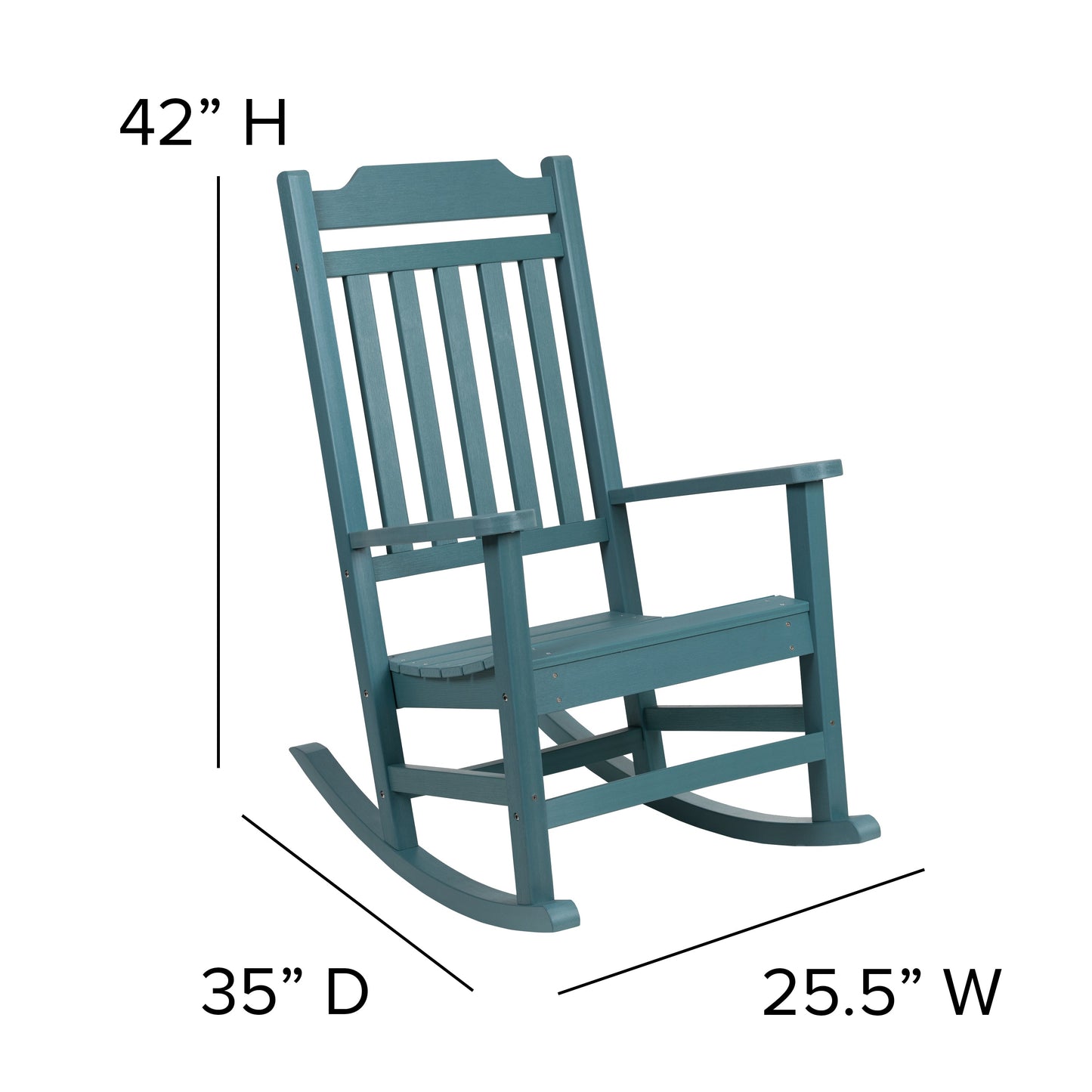 Teal Wood Rocking Chair 2-JJ-C14703-TL-GG