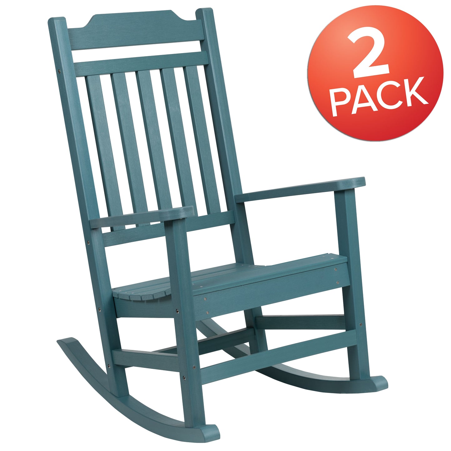 Teal Wood Rocking Chair 2-JJ-C14703-TL-GG