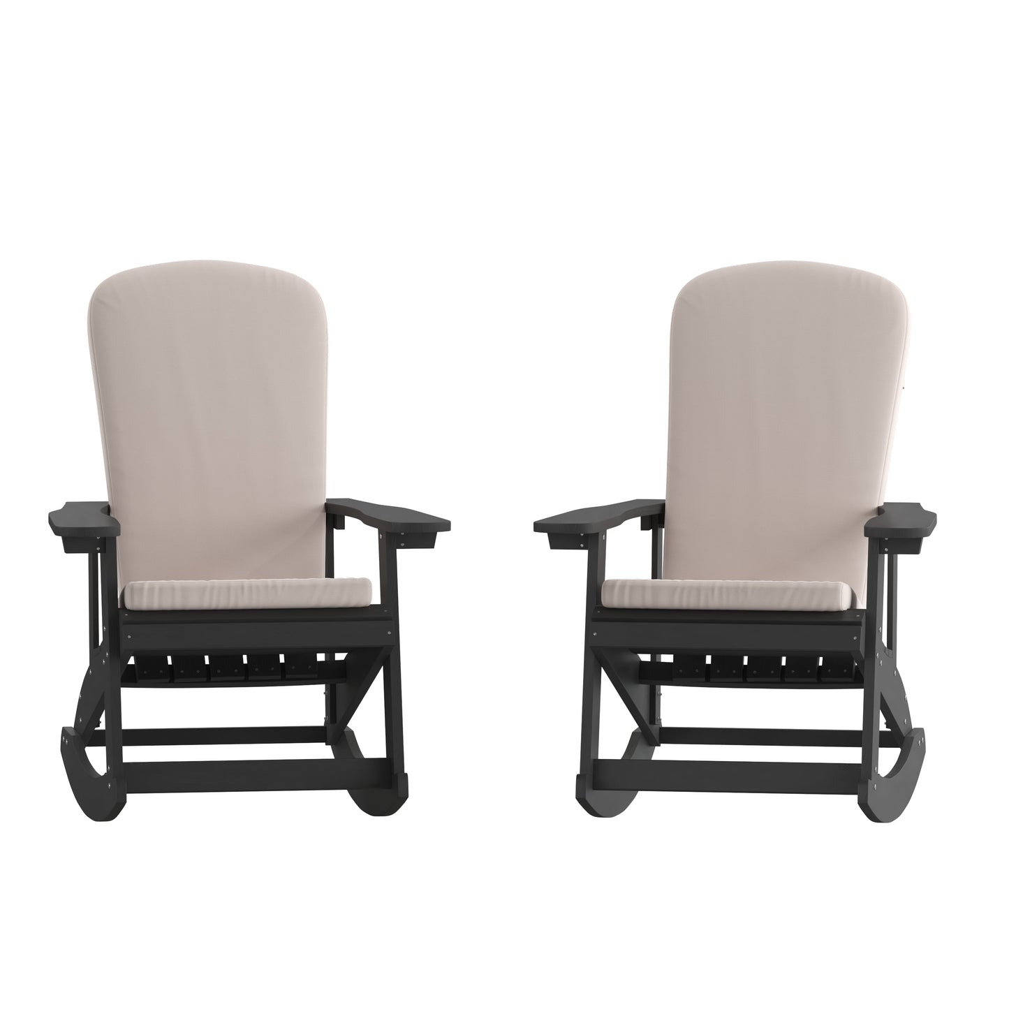 2PK Black Chair-Cream Cushion 2-JJ-C14705-CSNCR-BK-GG