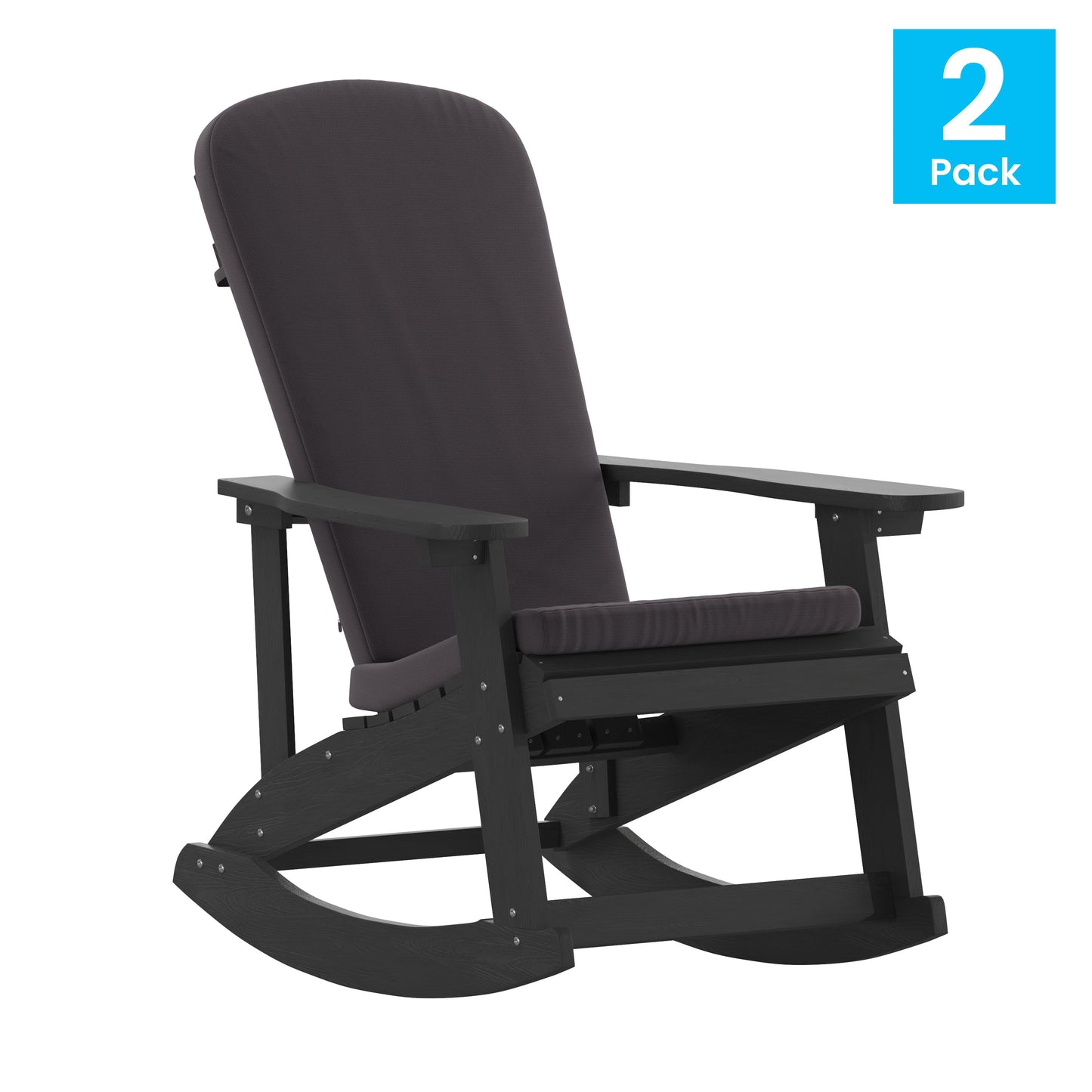 2PK Black Chairs-Gray Cushions 2-JJ-C14705-CSNGY-BK-GG