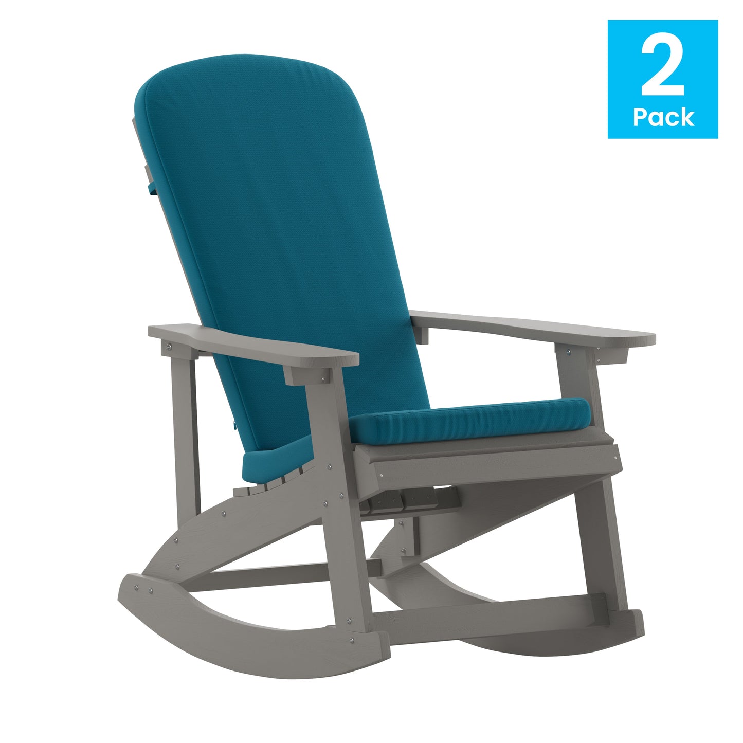 2PK Gray Chairs-Teal Cushions 2-JJ-C14705-CSNTL-GY-GG