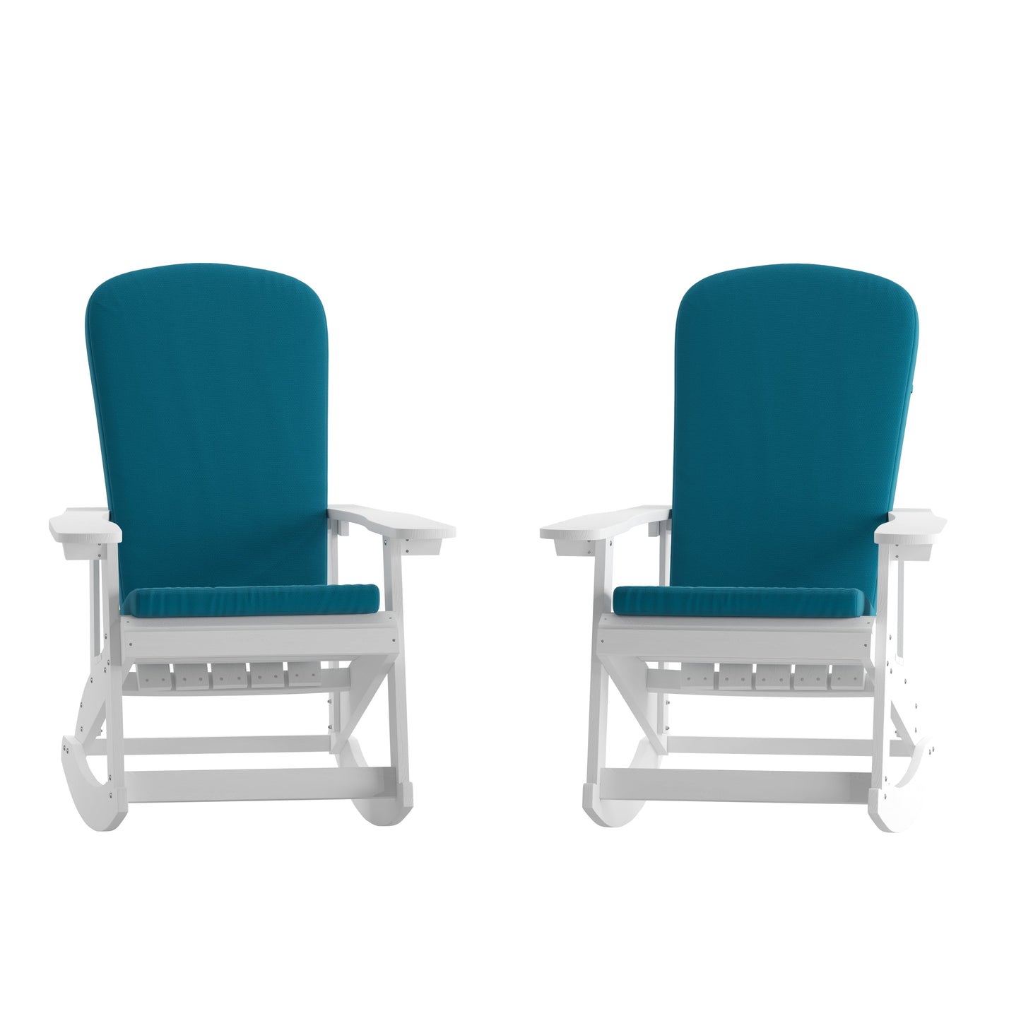 2PK White Chairs-Teal Cushions 2-JJ-C14705-CSNTL-WH-GG