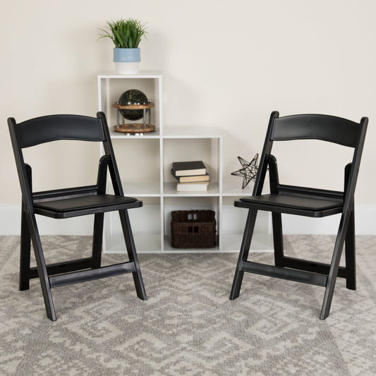 Folding Chair Black Resin 2-LE-L-1-BLACK-GG