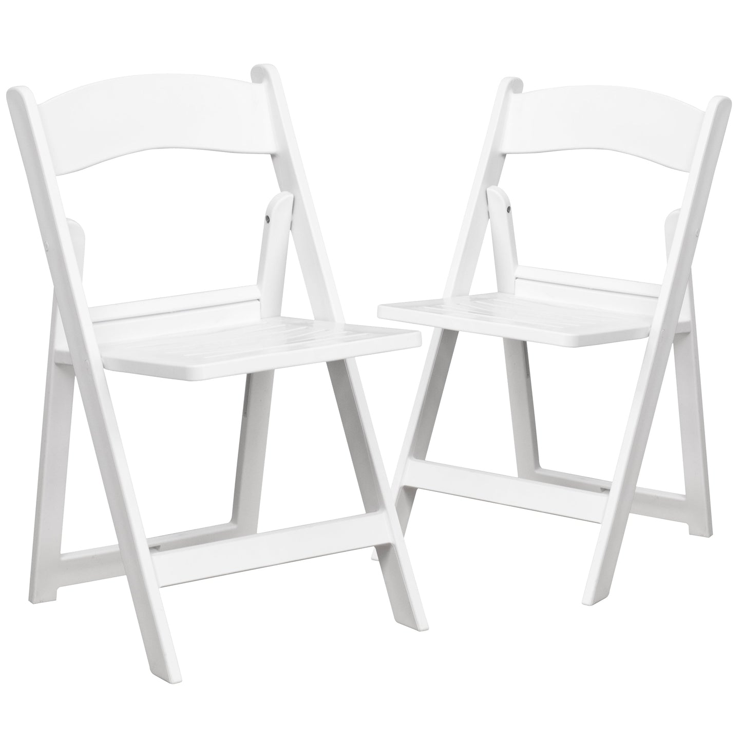 White Resin Folding Chair 2-LE-L-1-WH-SLAT-GG