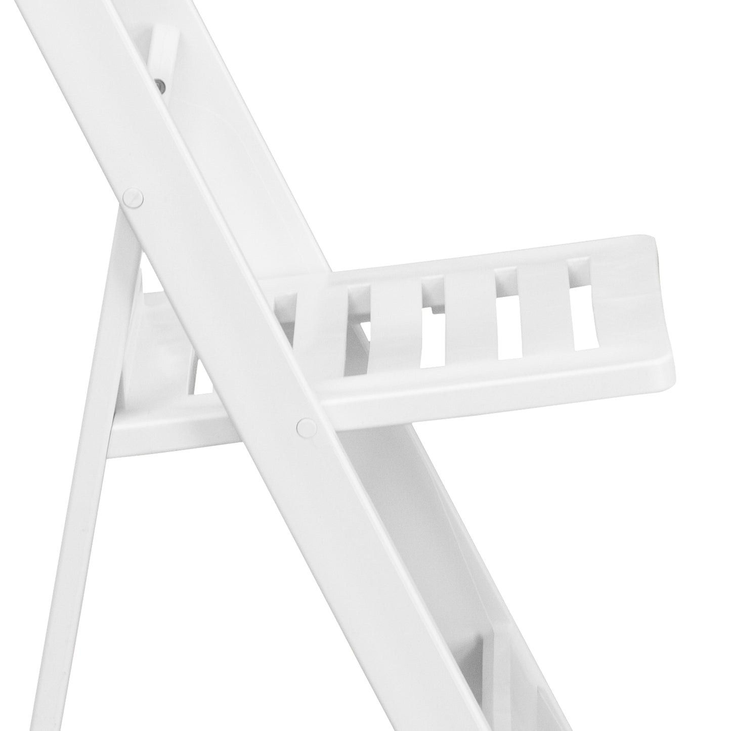 White Resin Folding Chair 2-LE-L-1-WH-SLAT-GG