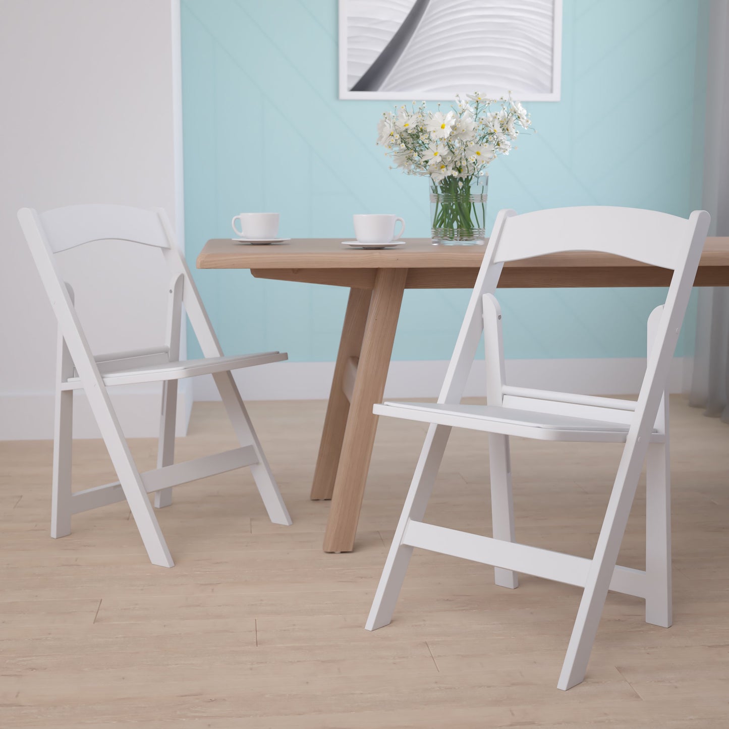 Folding Chair White Resin 2-LE-L-1-WHITE-GG