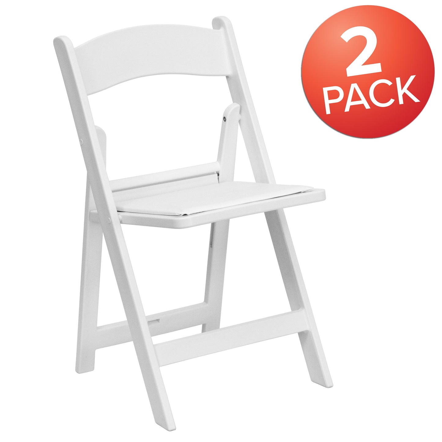 Folding Chair White Resin 2-LE-L-1-WHITE-GG