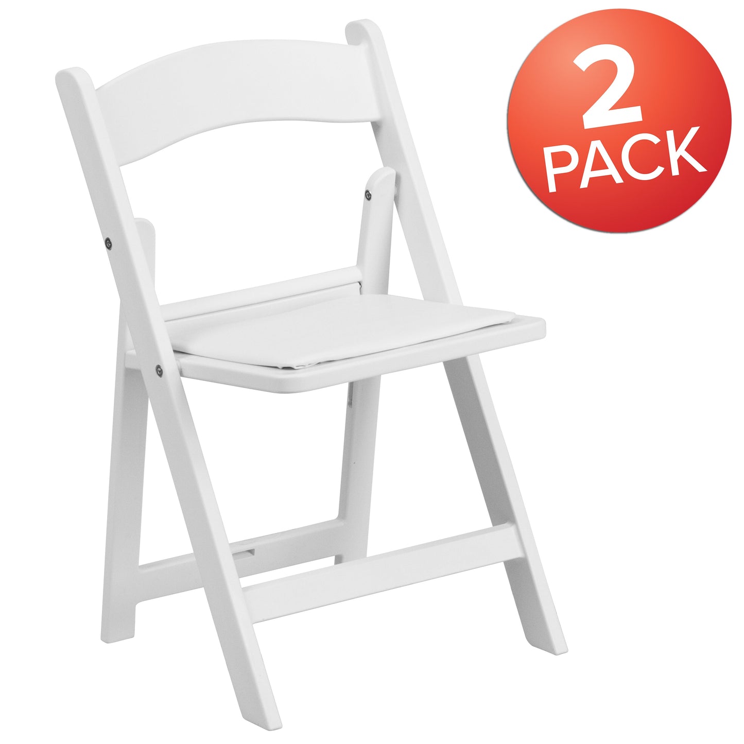 Kids White Resin Folding Chair 2-LE-L-1K-GG