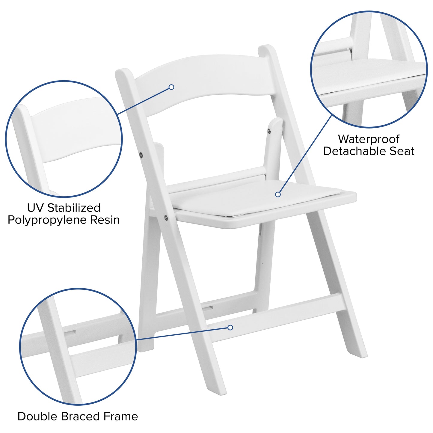 Kids White Resin Folding Chair 2-LE-L-1K-GG