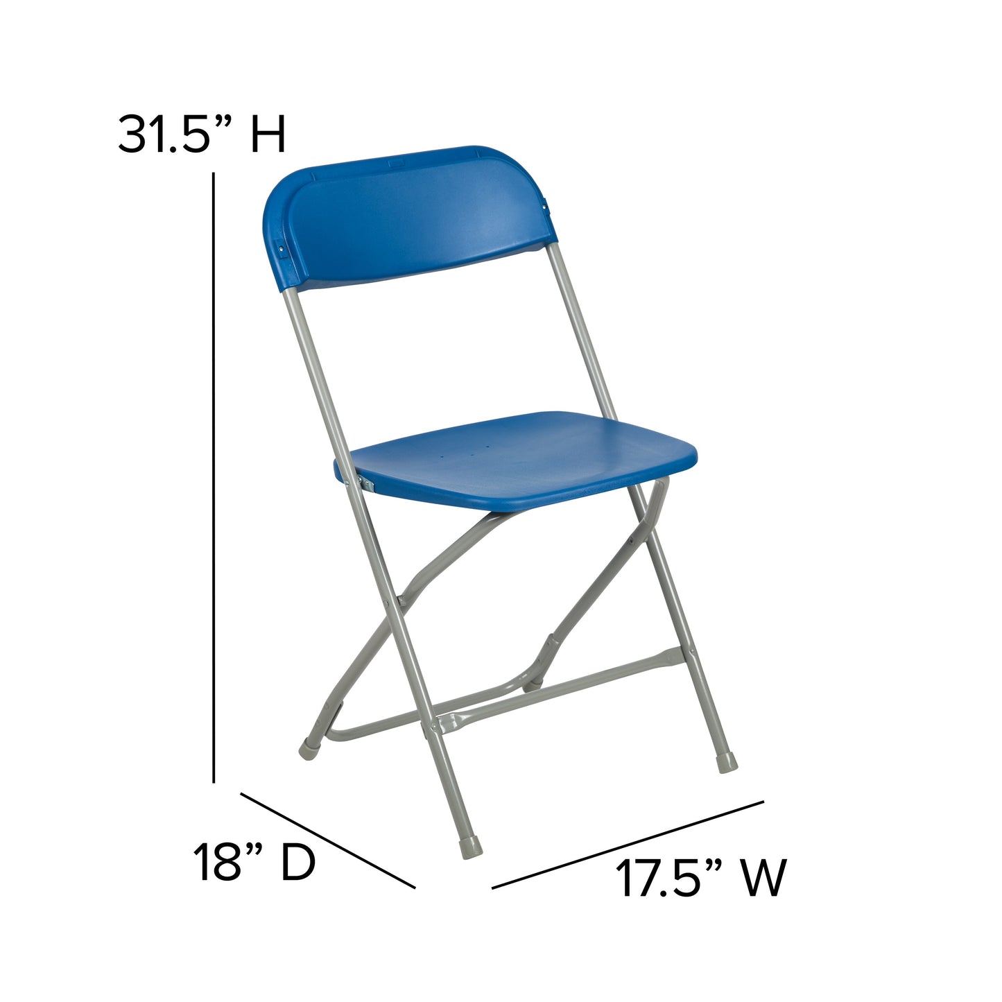 Blue Plastic Folding Chair 2-LE-L-3-BLUE-GG