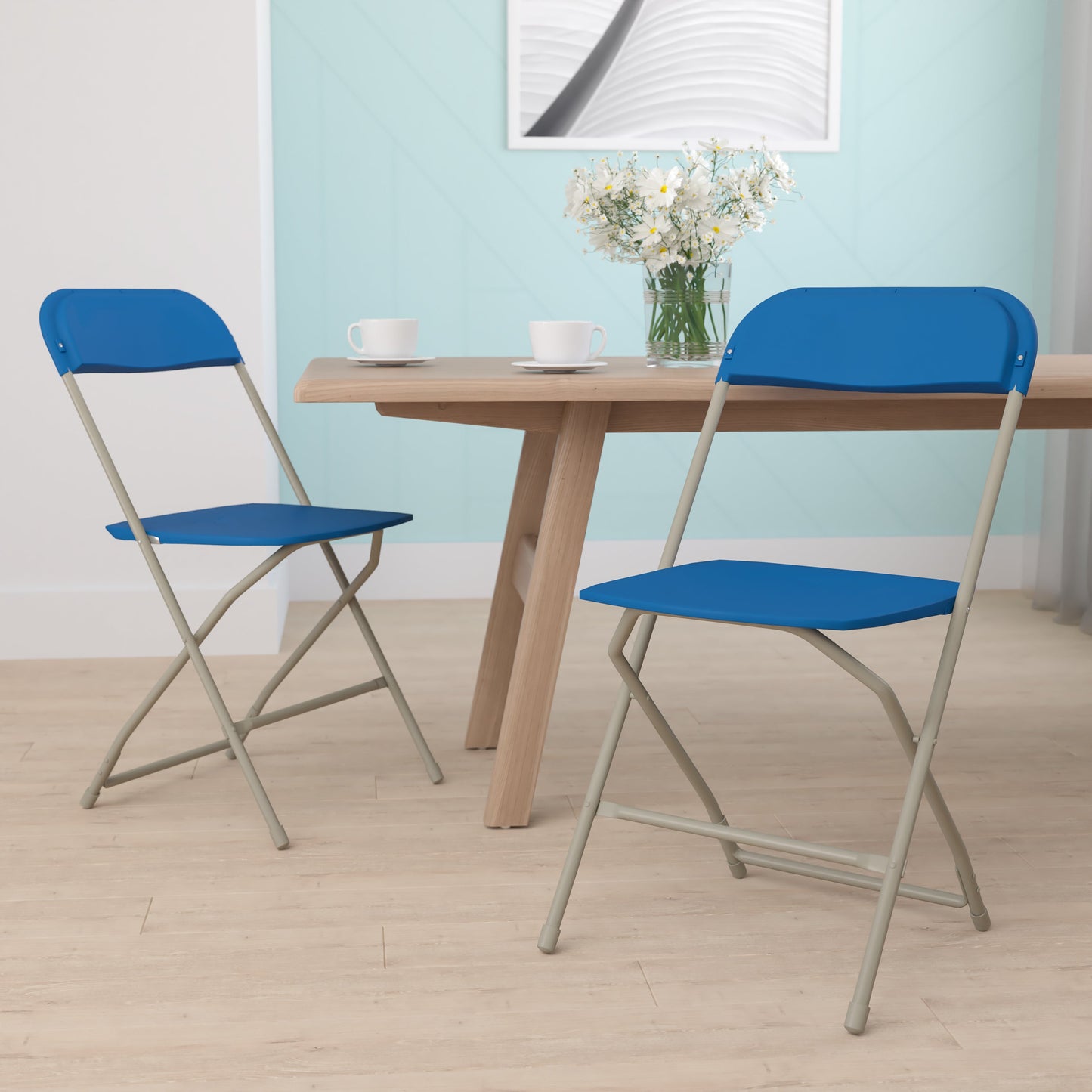 Blue Plastic Folding Chair 2-LE-L-3-BLUE-GG