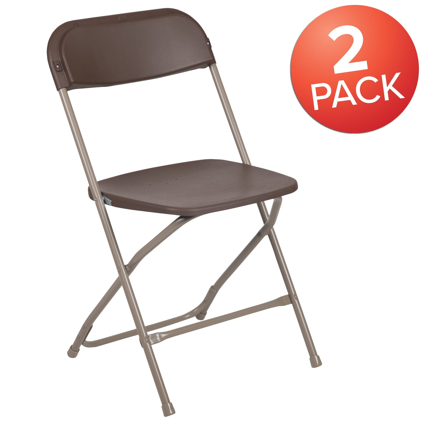 Brown Plastic Folding Chair 2-LE-L-3-BROWN-GG