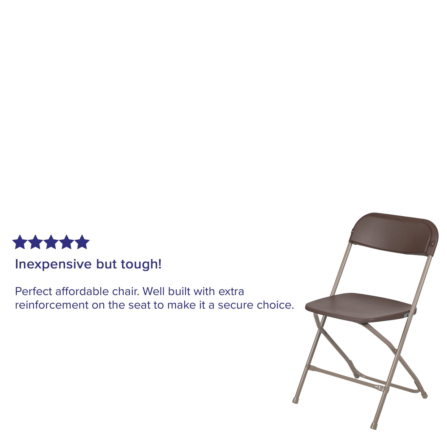 Brown Plastic Folding Chair 2-LE-L-3-BROWN-GG