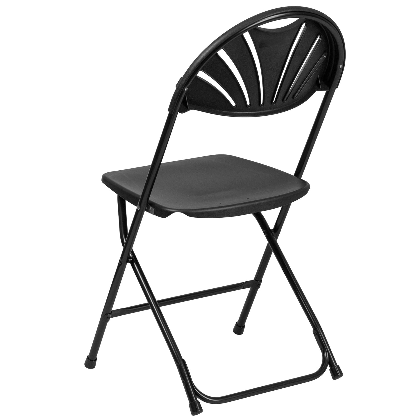 Black Plastic Folding Chair 2-LE-L-4-BK-GG