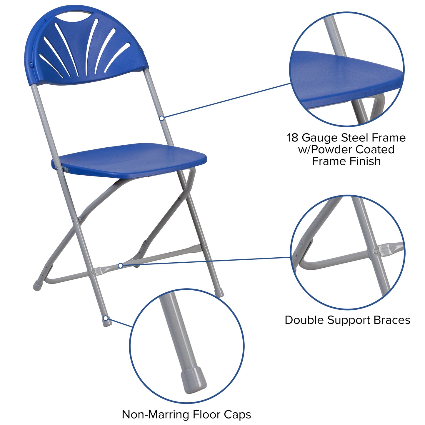 Blue Plastic Folding Chair 2-LE-L-4-BL-GG