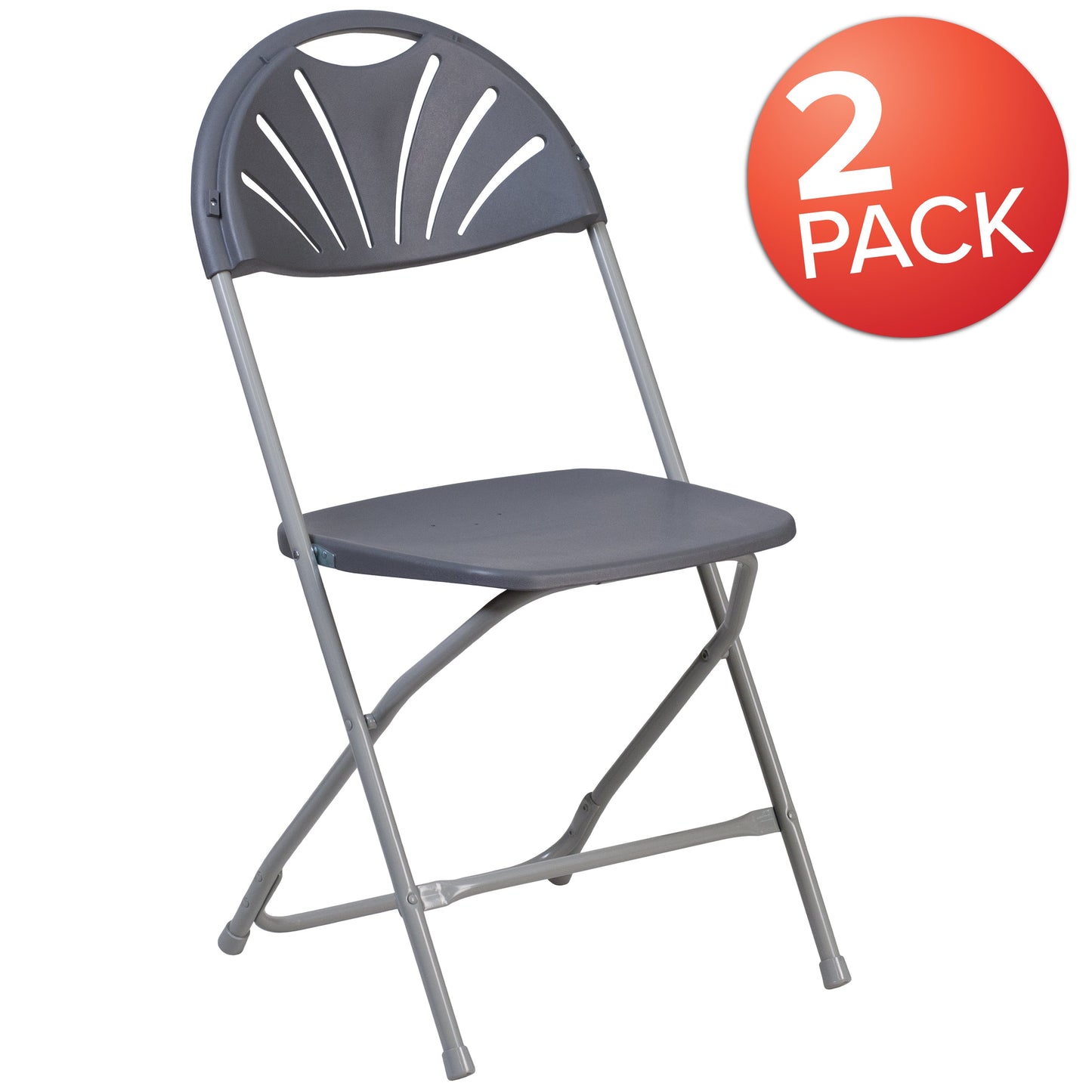 Charcoal Plastic Folding Chair 2-LE-L-4-CH-GG